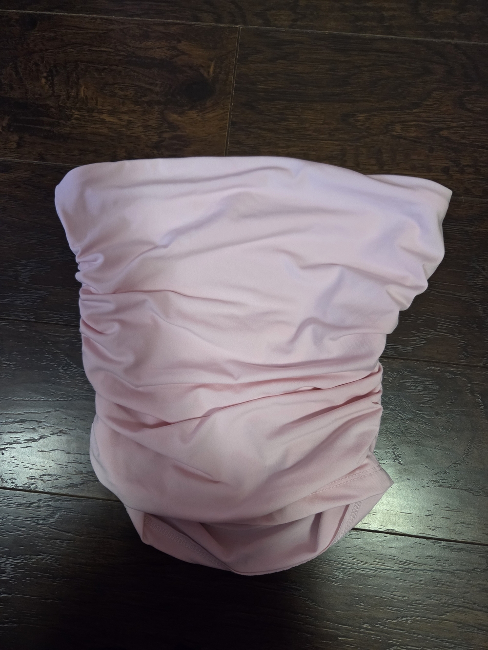 Light Pink Ruched Strapless Top